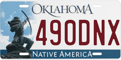 OK license plate 490DNX