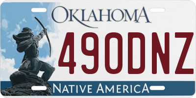 OK license plate 490DNZ