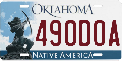 OK license plate 490DOA