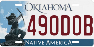 OK license plate 490DOB