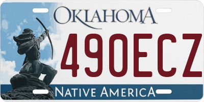 OK license plate 490ECZ