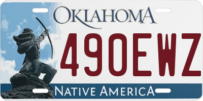 OK license plate 490EWZ