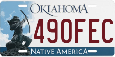 OK license plate 490FEC