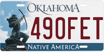 OK license plate 490FET