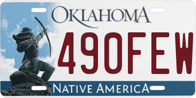 OK license plate 490FEW