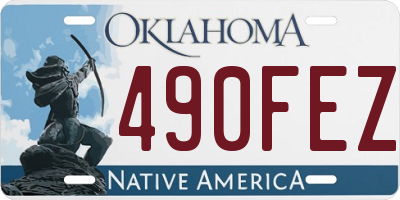 OK license plate 490FEZ