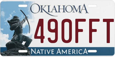 OK license plate 490FFT