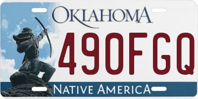 OK license plate 490FGQ