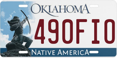 OK license plate 490FIO