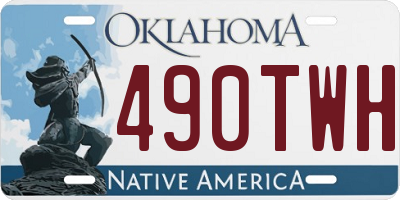 OK license plate 490TWH