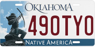 OK license plate 490TYO