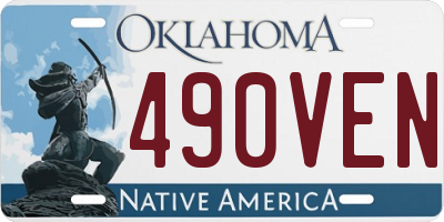 OK license plate 490VEN