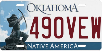 OK license plate 490VEW