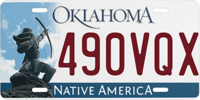 OK license plate 490VQX