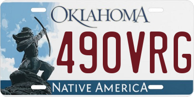 OK license plate 490VRG