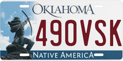 OK license plate 490VSK