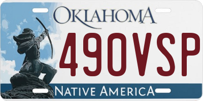 OK license plate 490VSP