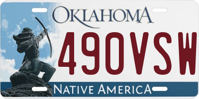 OK license plate 490VSW