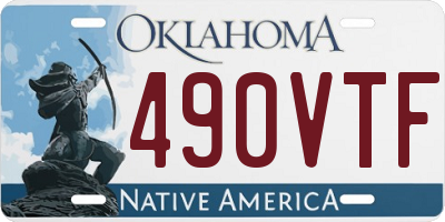 OK license plate 490VTF