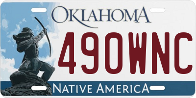 OK license plate 490WNC