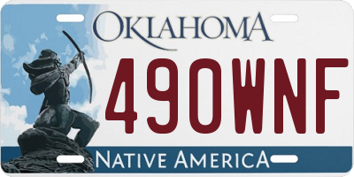 OK license plate 490WNF