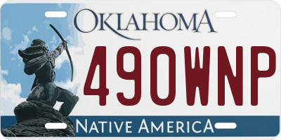 OK license plate 490WNP