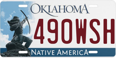 OK license plate 490WSH