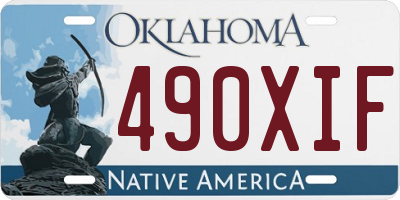 OK license plate 490XIF