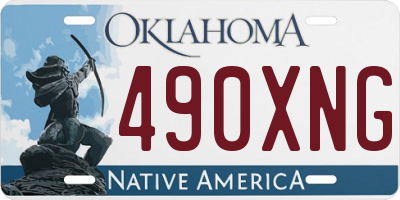 OK license plate 490XNG