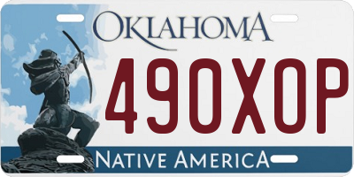 OK license plate 490XOP