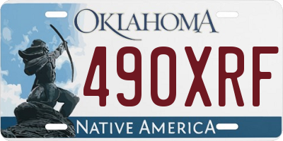 OK license plate 490XRF