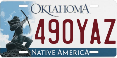 OK license plate 490YAZ