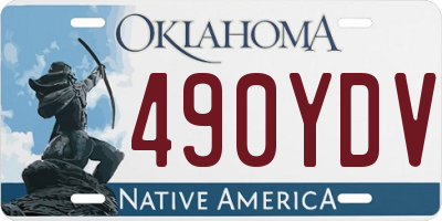 OK license plate 490YDV