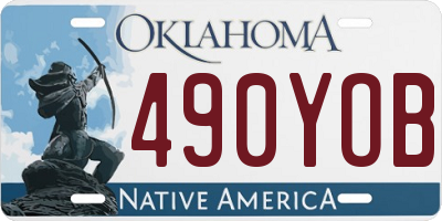 OK license plate 490YOB
