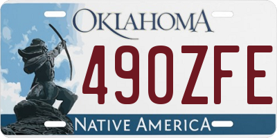 OK license plate 490ZFE