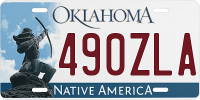 OK license plate 490ZLA