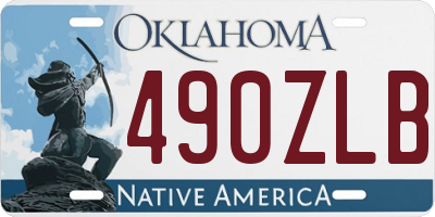 OK license plate 490ZLB