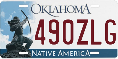 OK license plate 490ZLG