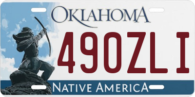 OK license plate 490ZLI
