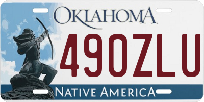 OK license plate 490ZLU