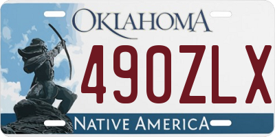 OK license plate 490ZLX