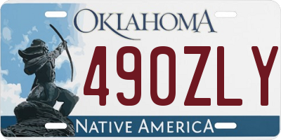 OK license plate 490ZLY
