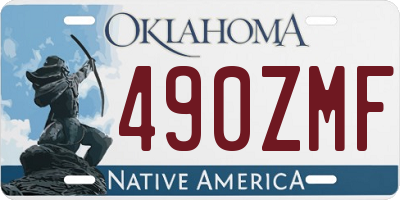 OK license plate 490ZMF