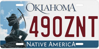 OK license plate 490ZNT