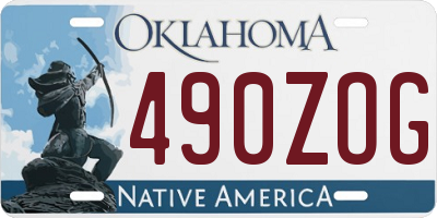 OK license plate 490ZOG