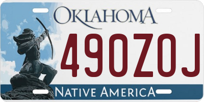 OK license plate 490ZOJ