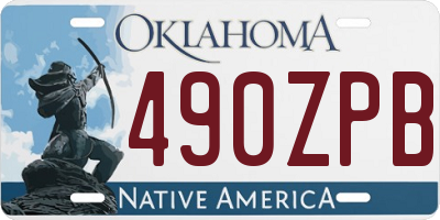 OK license plate 490ZPB