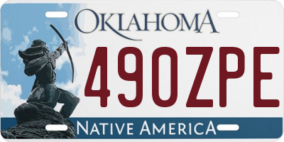 OK license plate 490ZPE