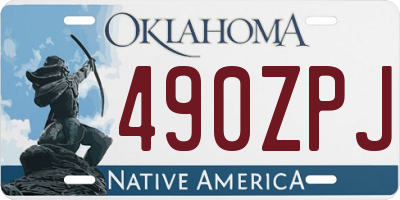 OK license plate 490ZPJ