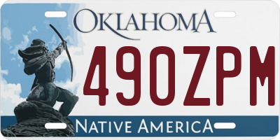 OK license plate 490ZPM